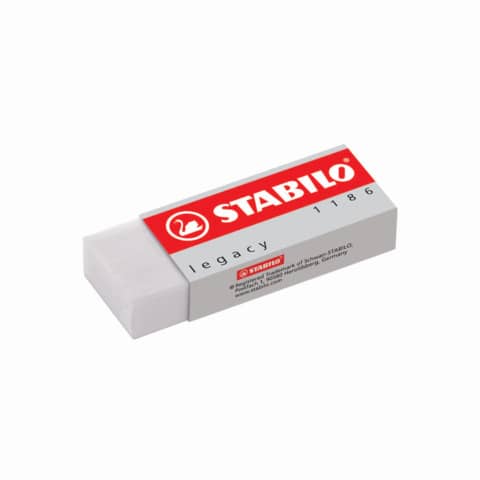 Gomma bianca Stabilo Legacy senza PVC – 22x11x62 mm – Conf. 20 pezzi – 1186/20