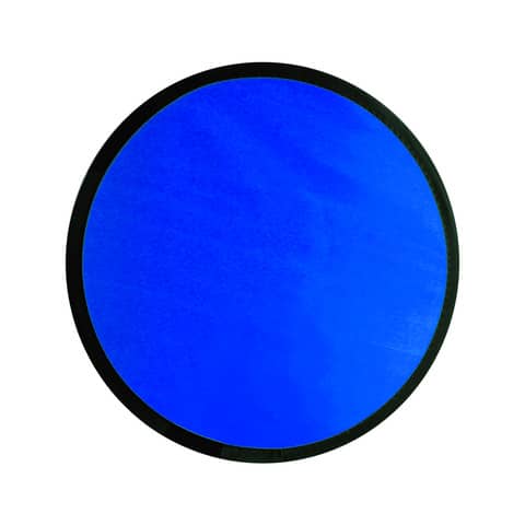frisbee pieghevole in poliestere con pouch colorata coordinata – ø 25 cm – blu-silver 5007785