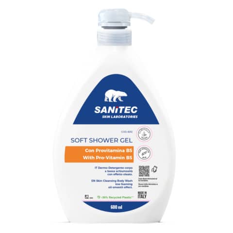 Soft shower gel Dermo-Detergente corpo a bassa schiumosità Skin Lab Sanitec 600 ml – 6012