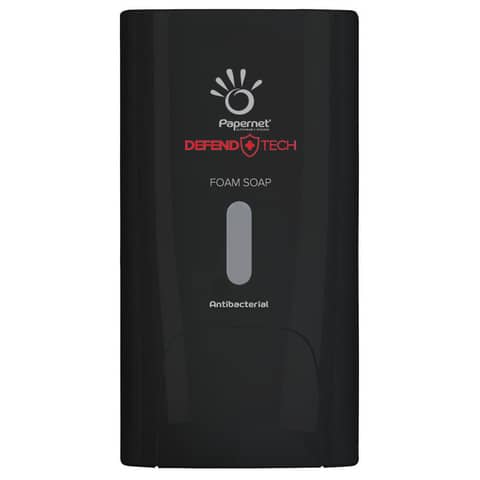 Dispenser antibatterico per sapone in schiuma Papernet Defend Tech nero 22 x 11,6 x 13,9 cm – capacità 0,5 L – 417206