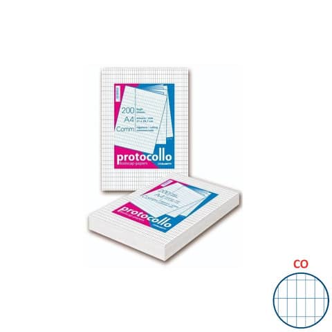 Fogli protocollo Blasetti A4 – 60 g/m² – risma 200 ff – CO – 1285