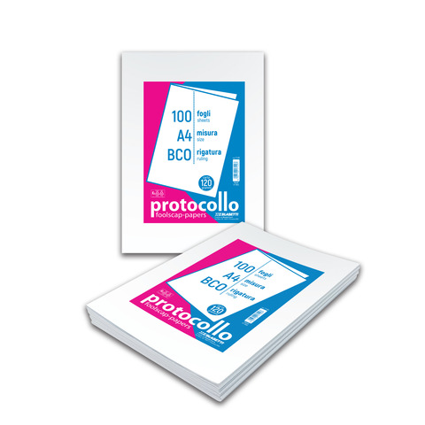 Fogli protocollo Blasetti A4 – 120 g/m² – foglio bianco – risma 100 ff – 7149