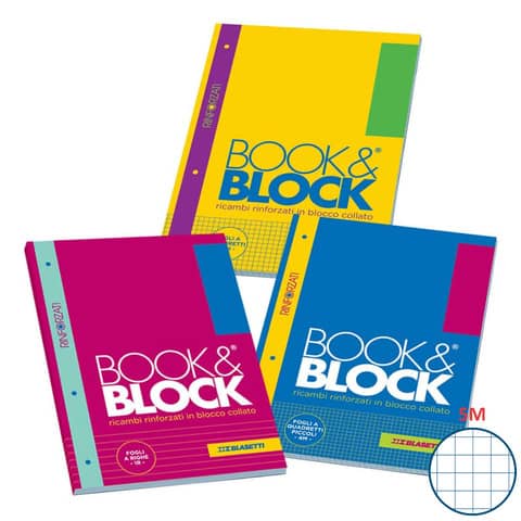 Ricambi per quaderni ad anelli Blasetti Book&Block – A4 – 80 g/m² – 40 ff – 5M – 5720