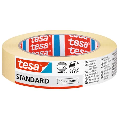 Nastro per mascheratura in carta standard ECO beige Tesa 25 mm x 50 m 05086-00000-04