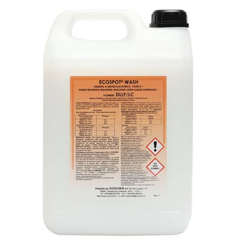 ECOSPOT® WASH detersivo liquido per bucato a mano e lavatrice FIORITO DLLF/LC Ecochem 5 L – 113025FL005A019