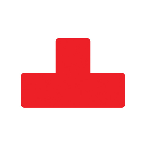Sticker per pavimenti a T – 15×5 cm – Tarifold rosso conf. 10 pz – B197303