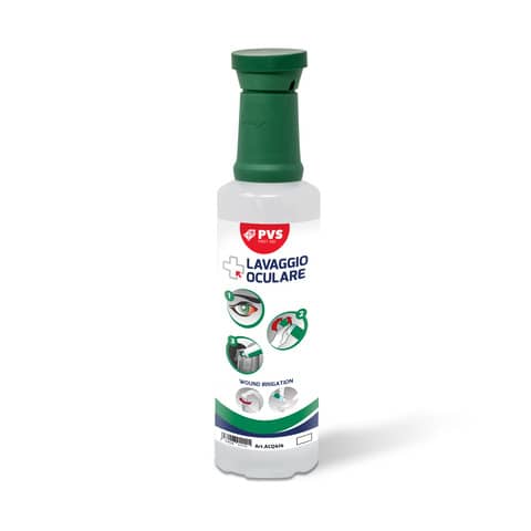 Soluzione monouso sterile per il lavaggio oculare con tappo erogatore PVS 500 ml – ACQ414