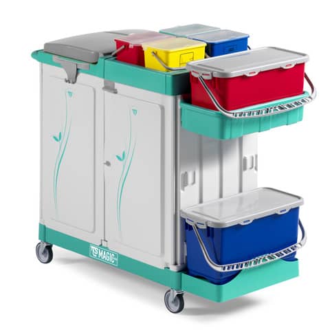 Carrello a 3 reparti con maniglia regolabile Magic System – 120x58x115 cm TTS 720 elegance – MS720E0C0A00