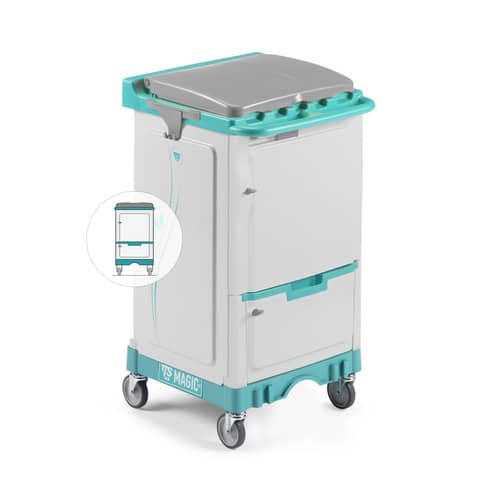 Carrello chiuso 1 reparto 90 L con cassetto Mini Magic 010V TTS 56 x 54 x 104 cm – MM010V0A0000