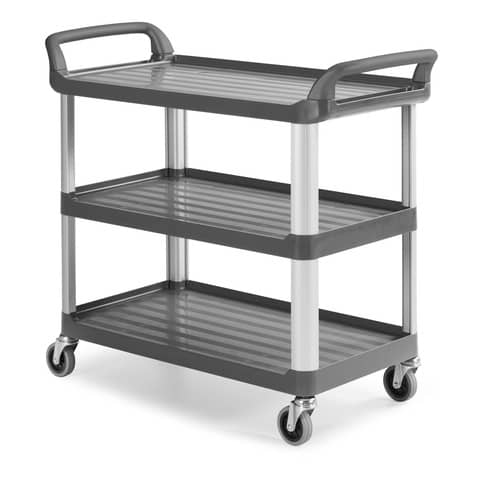 Carrello grigio in polipropilene Shelf 3700 – 111x50x105 cm TTS 3 ripiani 0F003700ET