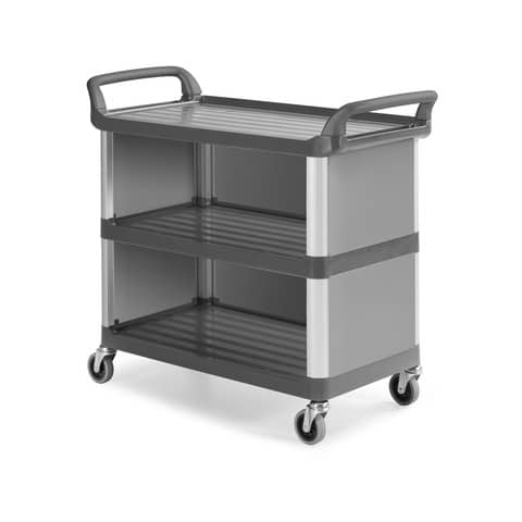 Carrello grigio in polipropilene Shelf A3700 – 111x50x105 cm TTS 3 ripiani con chiusura – 0F0A3700ET
