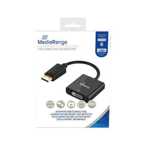 Convertitore da DisplayPort™ a DVI presa DVI-I (24+5 pin)/spina DP- 15 cm Media Range nero – MRCS174