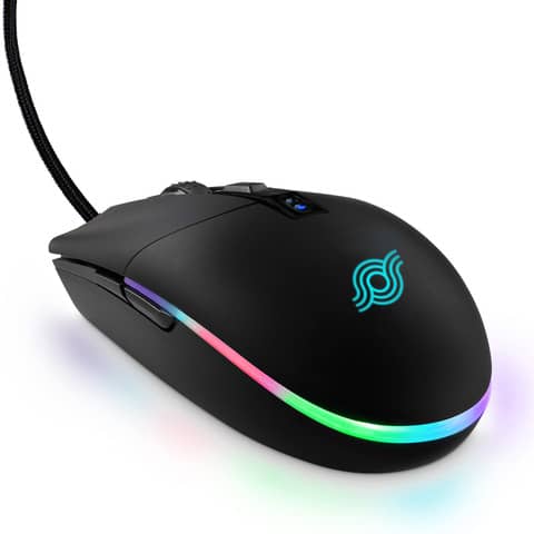 Mouse ottico con cavo da gaming 6 pulsanti – retroilluminazione RGB in 10 colori Media Range nero – MRGS202
