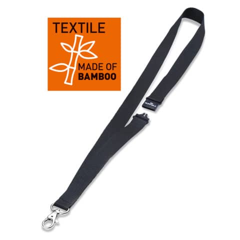 Cordoncino in tessuto ECO con moschettone Durable Nero conf. 10 pz  – 8240-01
