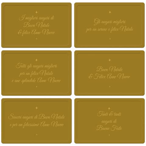 Biglietti Natalizi in vassoio – 9×14 cm conf. 6 pezzi Biembi oro BBE202C75
