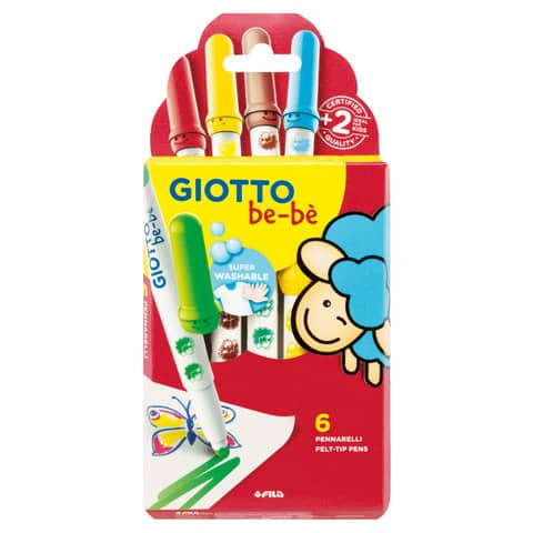 Pennarelli colori assortiti – conf. 6 pezzi Giotto Bebè assortiti F478100