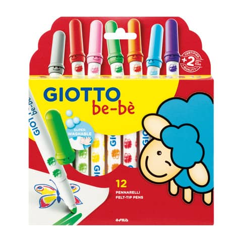 Pennarelli colori assortiti – conf. 12 pezzi Giotto Bebè assortiti F478200