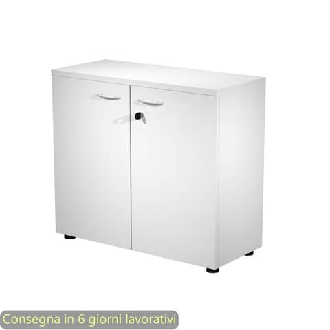 Armadio basso ante battenti con serratura 2898 90x46xH.85 cm Artexport bianco – AR/MB+AB/33