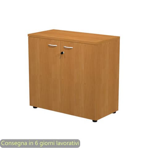 Armadio basso ante battenti con serratura 2898 90x46xH.85 cm Artexport noce chiaro – AR/MB+AB/4