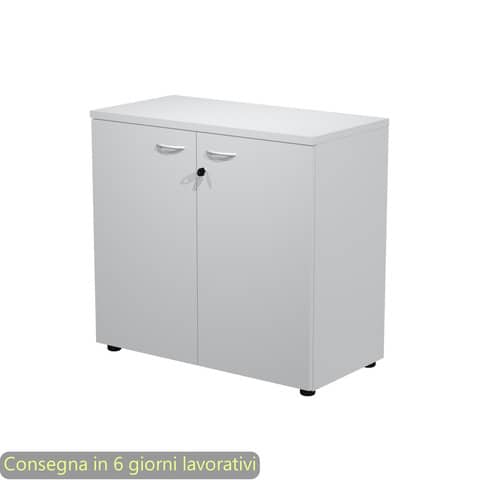 Armadio basso ante battenti con serratura 2898 90x46xH.85 cm Artexport grigio – AR/MB+AB/9
