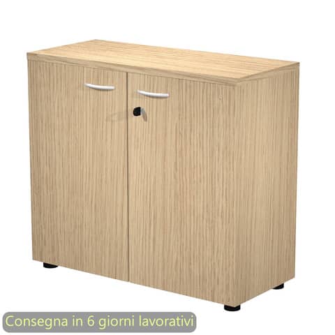 Armadio basso ante battenti con serratura 2898 90x46xH.85 cm Artexport rovere – AR/MB+AB-C