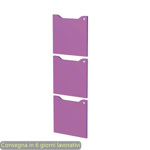 Set 3 ante pantografate con serratura Maximail 36,8xH.36,8 cm Artexport viola scarlatto – 3aMaxM/S