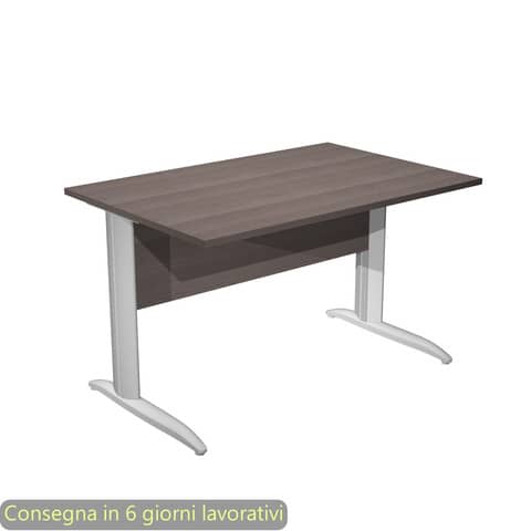 Scrivania piano frassino toscano 120x80xH.72 cm gamba a L metallo grigio alluminio Presto Artexport – 004K2/F/AA