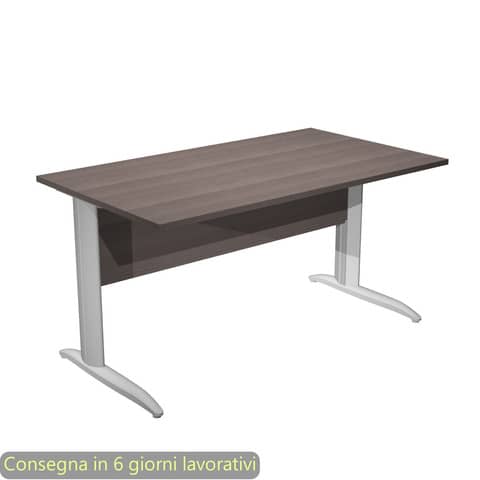 Scrivania piano frassino toscano 140x80xH.72 cm gamba a L metallo grigio alluminio Presto Artexport – 002K2/F/AA