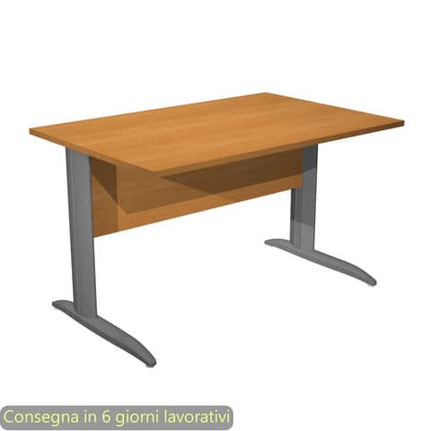 Scrivania piano noce chiaro 120x80xH.72 cm gamba a L in metallo antracite opaco linea Presto Artexport – 004K2/4/AF