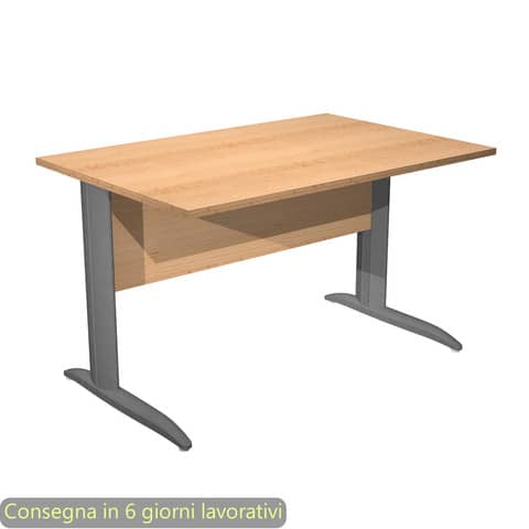 Scrivania piano faggio 120x80xH.72 cm gamba a L in metallo antracite opaco linea Presto Artexport – 004K2/6/AF