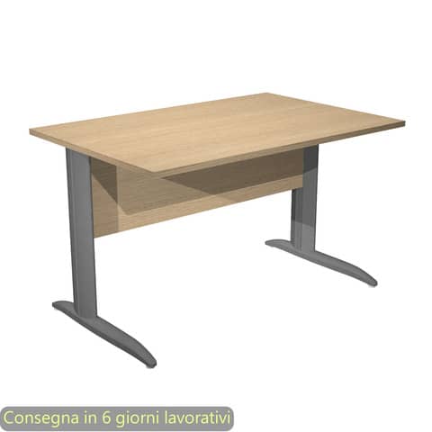 Scrivania piano rovere 120x80xH.72 cm gamba a L in metallo antracite opaco linea Presto Artexport – 004K2/C/AF