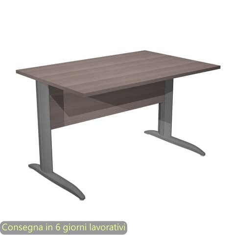 Scrivania piano frassino toscano 120x80xH.72 cm gamba a L in metallo antracite opaco Presto – 004K2/F/AF