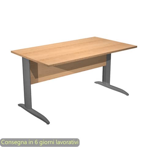 Scrivania piano faggio 140x80xH.72 cm gamba a L in metallo antracite opaco linea Presto Artexport – 002K2/6/AF