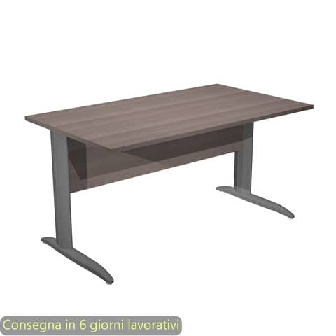 Scrivania piano frassino toscano 140x80xH.72 cm gamba a L in metallo antracite opaco Presto – 002K2/F/AF