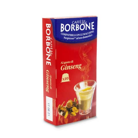 Capsule di preparato solubile per caffè al latte e ginseng 6,5 gr compatibili Borbone Nespresso 10 pz – RESGINSEN6X10