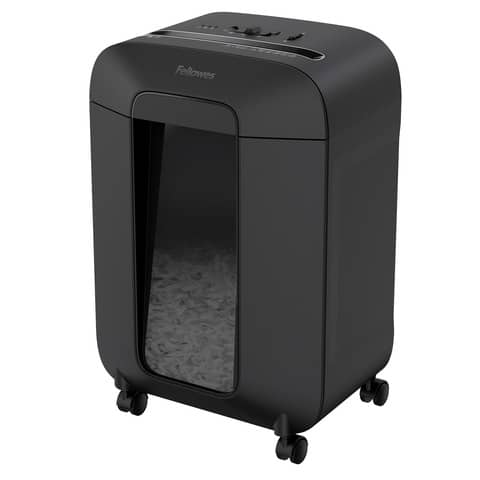 Distruggidocumenti uso personale LX85 – P-4 – 19 L – taglio a frammenti 4×40 mm Fellowes Powershred® nero – 4400801