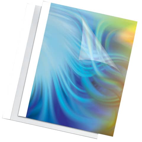 Termocopertina trasparente A4 per rilegatura termica in PVC – 150 gr/mq – Fellowes dorso1,5 mm conf. 100 pezzi