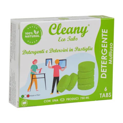 Detergente multiuso igienizzante in pastiglie CLEANY Eco tabs pino – conf. 6 pz – CLT100