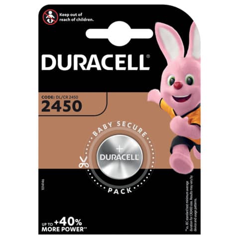 Batterie specialistiche 2450 a bottone al litio da 3V Duracell blister da 1 pila – DU31