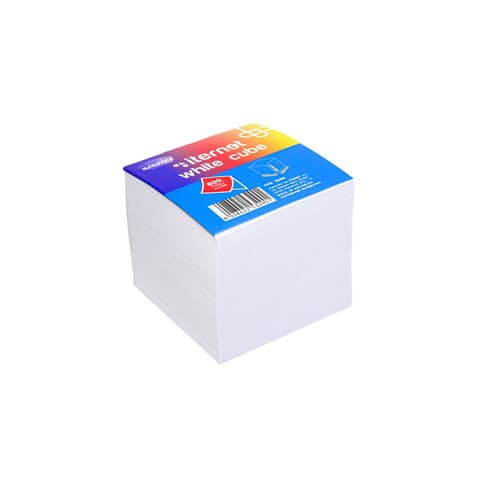 Cubo in carta bianca collato su 1 lato 90x90x90 mm – 800 fogli Memoidea white cube – 3290
