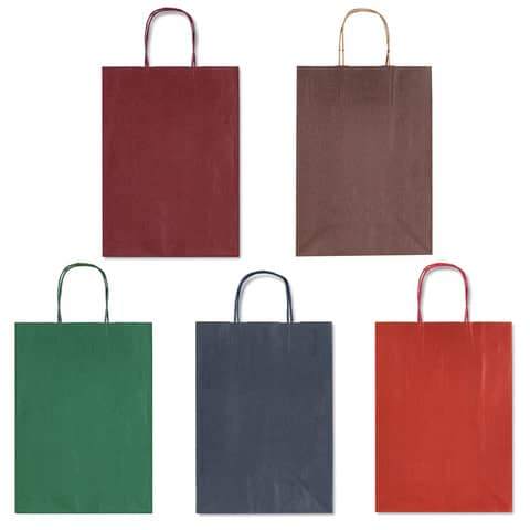 Borsa Allegra su carta kraft bianca colori dark assortiti conf. 25 pz Rex-Sadoch 46x16x49 cm – SDF46DAR