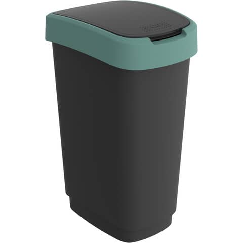 Cestino gettacarte Rotho Twist con coperrchio basculante 50 L misteltoe verde – F600322