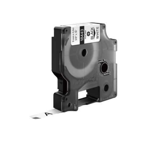 Nastro in vinile per etichettatrice Rhino – colore nero/bianco Dymo 9 mm x 5,5 mt – 18443