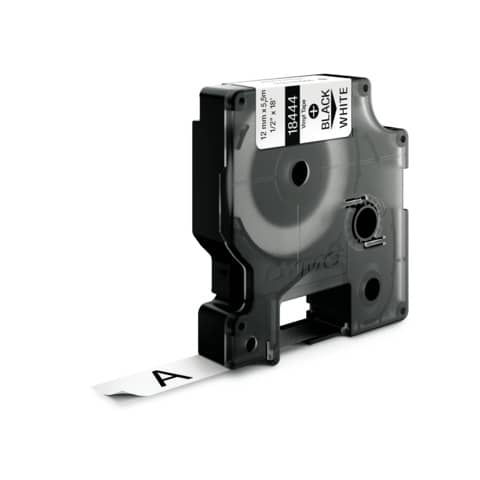 Nastro in vinile per etichettatrice Rhino – colore nero/bianco Dymo 12 mm x 5,5 mt – 18444