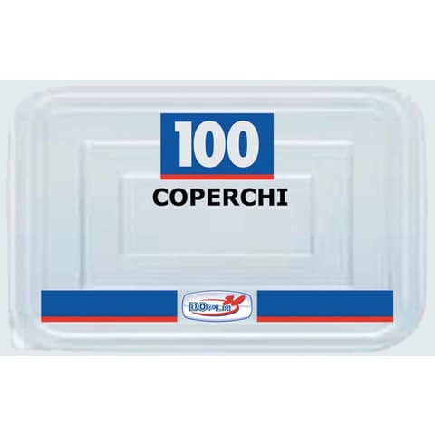 Coperchi trasparenti polistirene C/11 conf. 100 pz Dopla 126×97 mm 28067