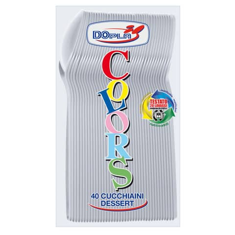 Cucchiaini dessert Compact trasparenti in polistirene conf. 40 pz Dopla Reusable 125 mm – 3646