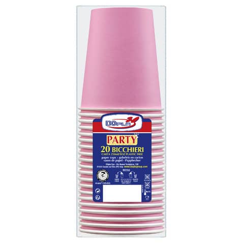 Bicchieri carta WD 250 ml conf. 20 pz Dopla Green rosa 42192