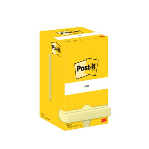 Foglietti riposizionabili Giallo Canary Post-it® Notes 76×76 mm – 12 blocchetti da 100 ff  – 654 CY
