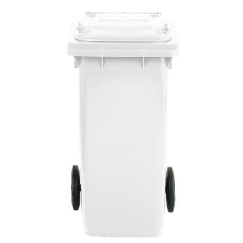 Bidone carrellato per raccolta differenziata 120 lt con coperchio PEHD Mobil Plastic bianco – 1/120/5-BIL