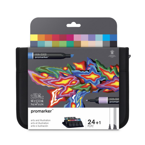 Pennarelli Winsor&Newton Promarker Art&illustration doppia punta fine-larga conf. 24 pz – colori assortiti – 0290078